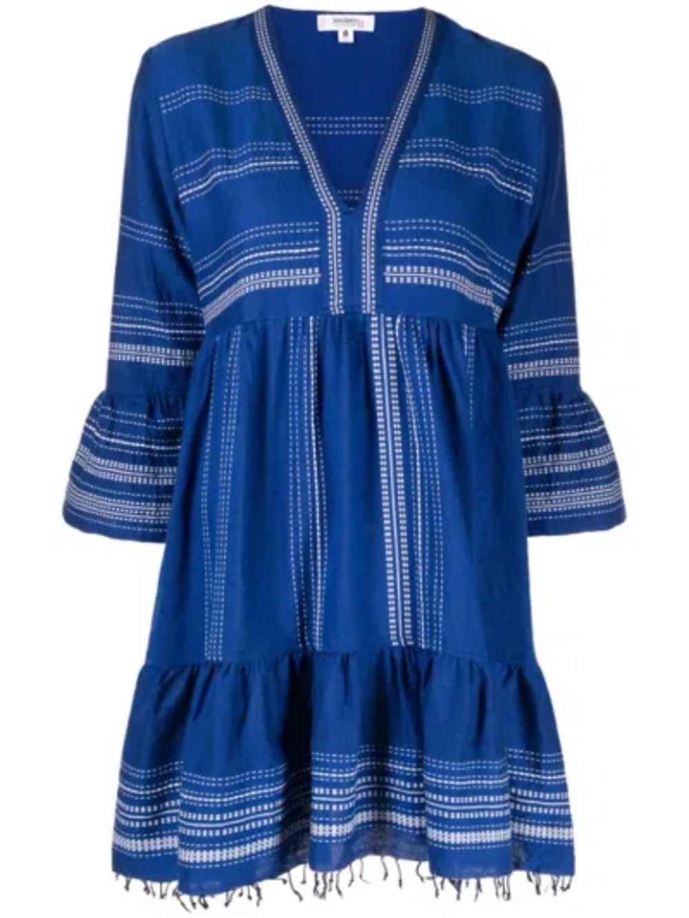 Lemlem Blue Embroidered Mini Dress
